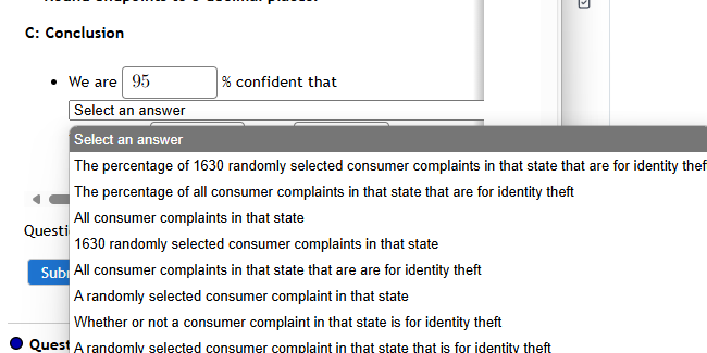 answer this part please C: Conclusion . We are 95