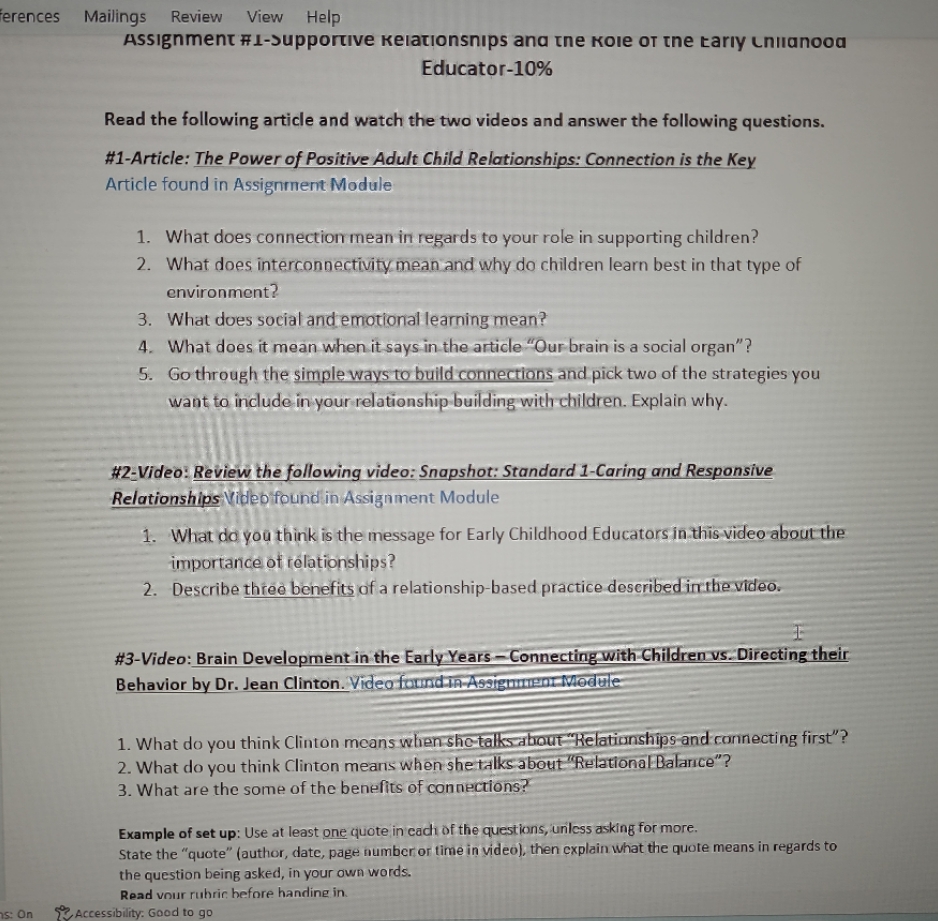 ferences Mailings Review View Help Assignment