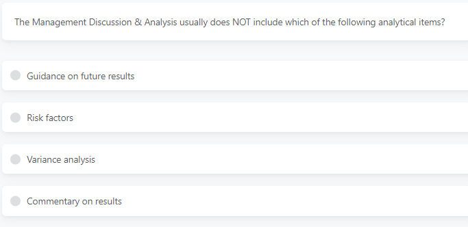 answer The Management Discussion & Analysis