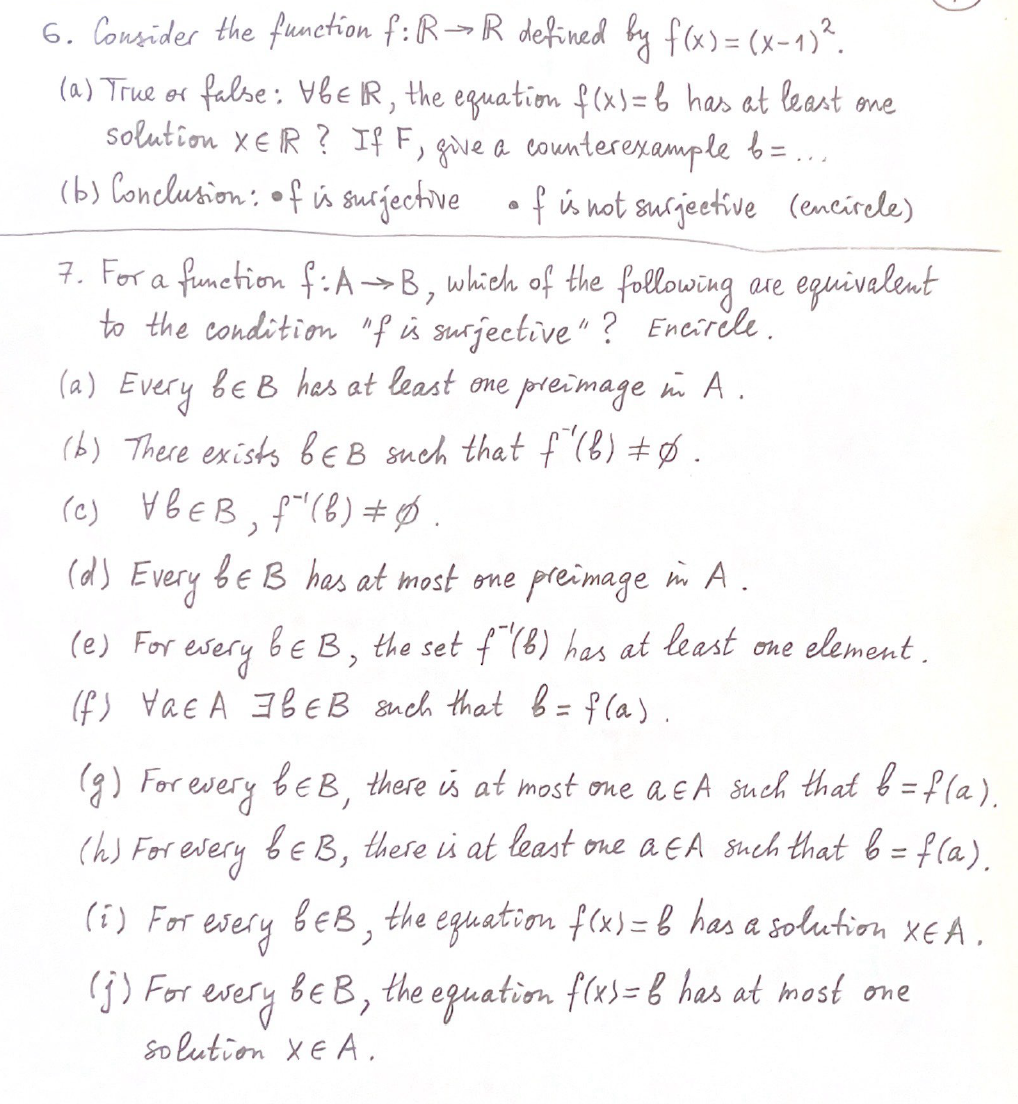 answer 6. Consider the function f: R- R defined