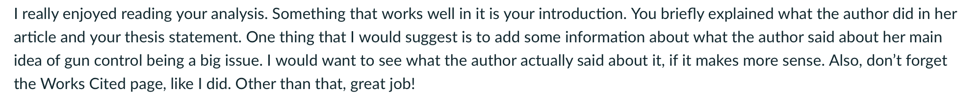 | really enjoyed reading your analysis. Something