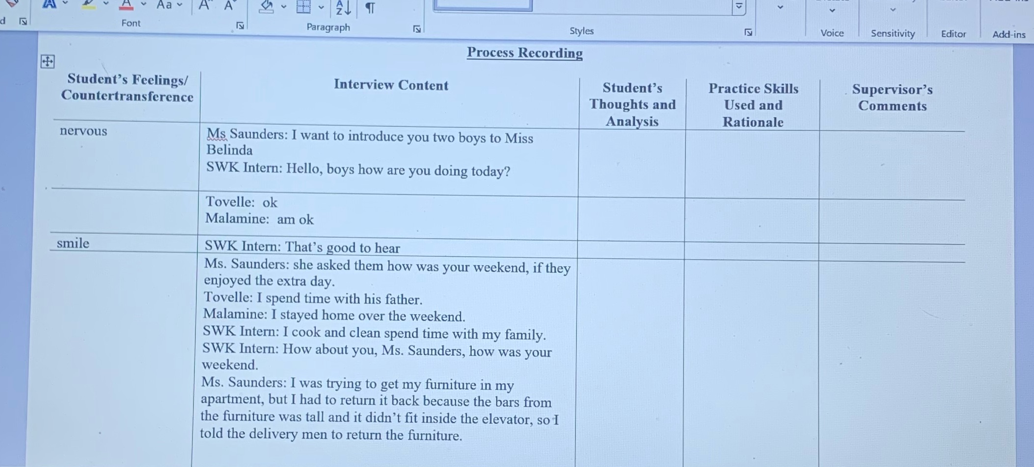 A Aav A A Font Paragraph Styles Voice Sensitivity