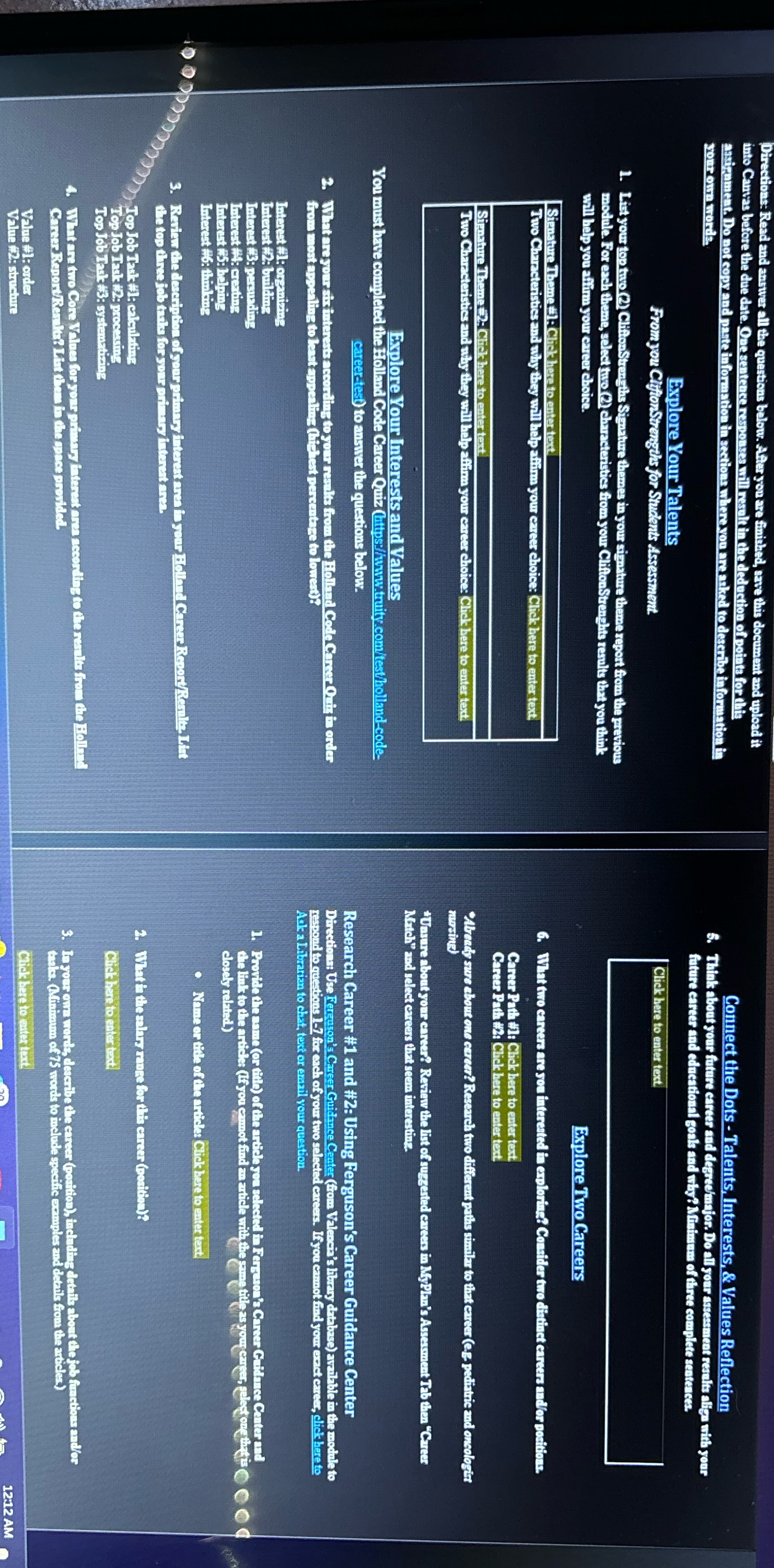 Directions: Read and answer ter you are finished,