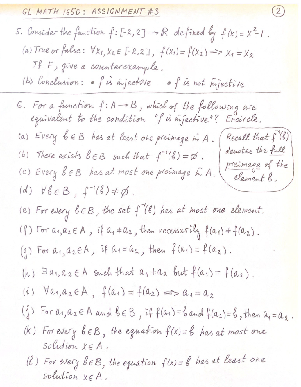 answer each part GL MATH 1650: ASSIGNMENT #3 5.