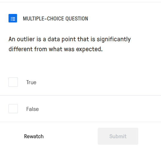 answer =8 MULTIPLE-CHOICE QUESTION An outlier is