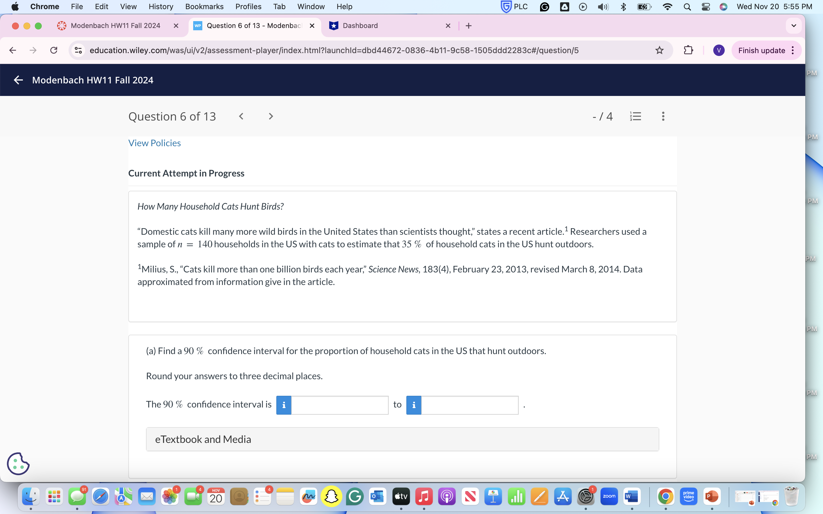 answer Chrome File Edit View History Bookmarks