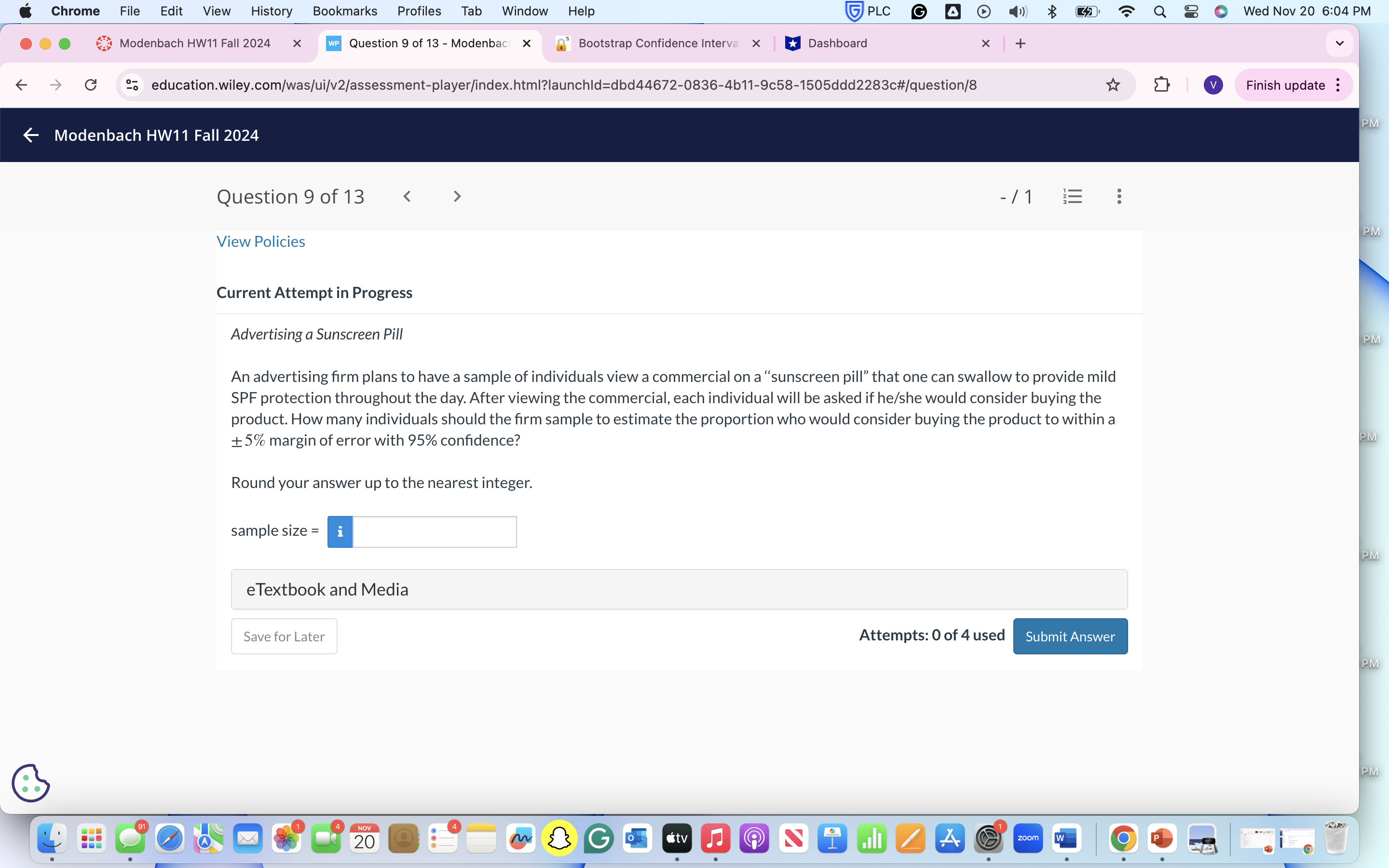 answer Chrome File Edit View History Bookmarks