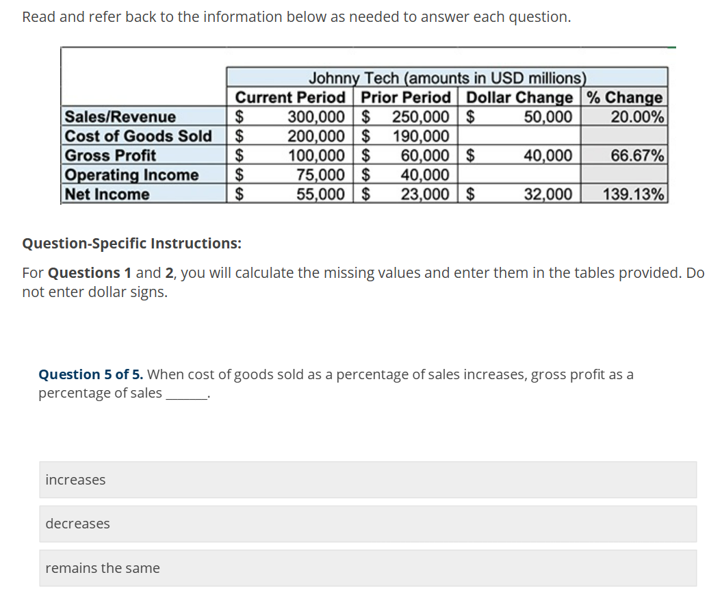 answer? Read and refer back to the information