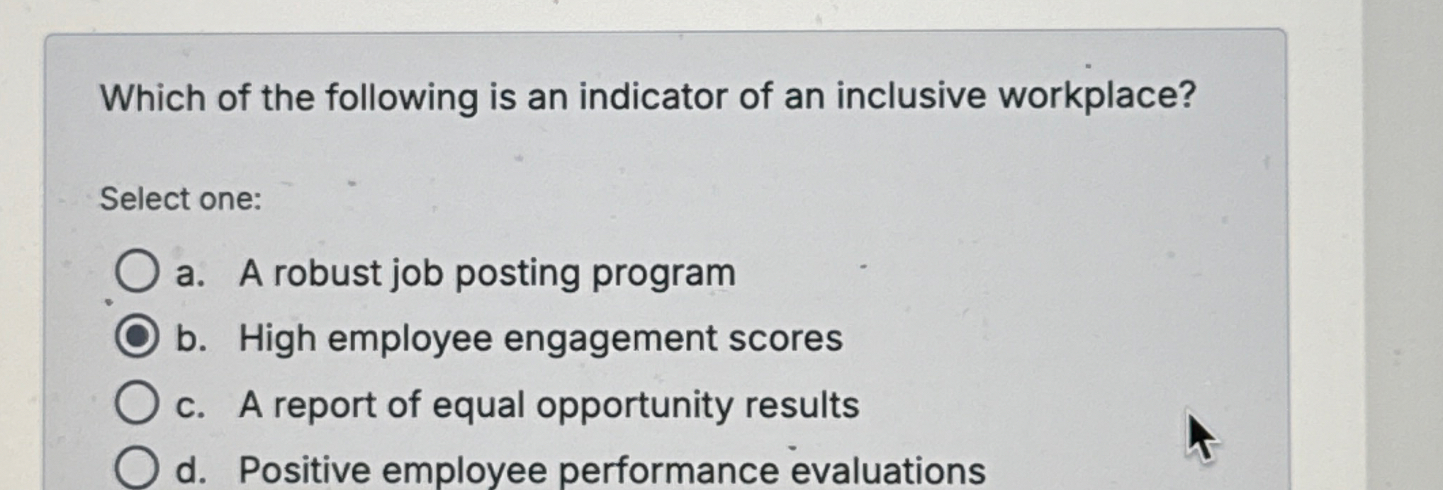 Which of the following is an indicator of an