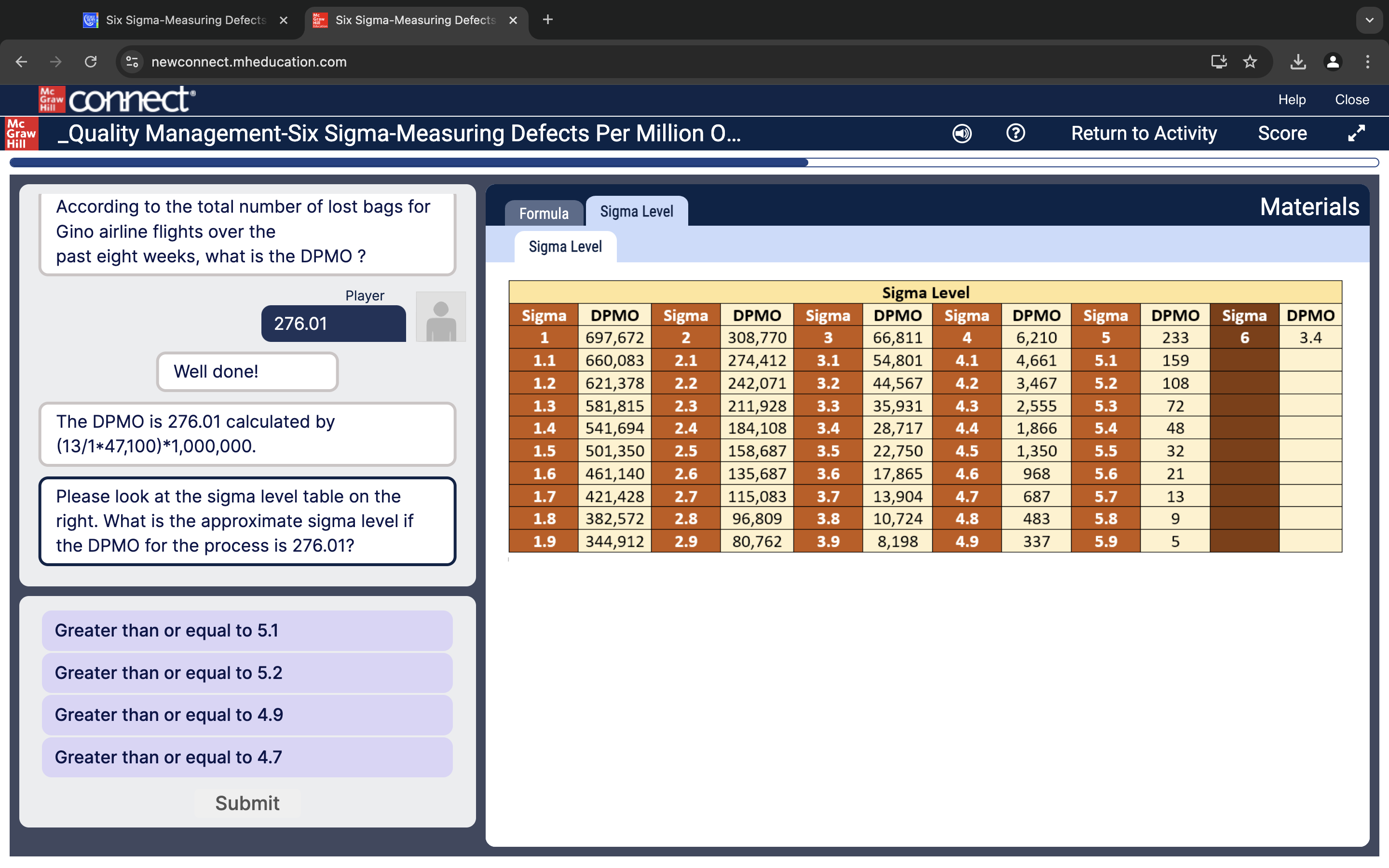 answer Six Sigma-Measuring Defects X Six