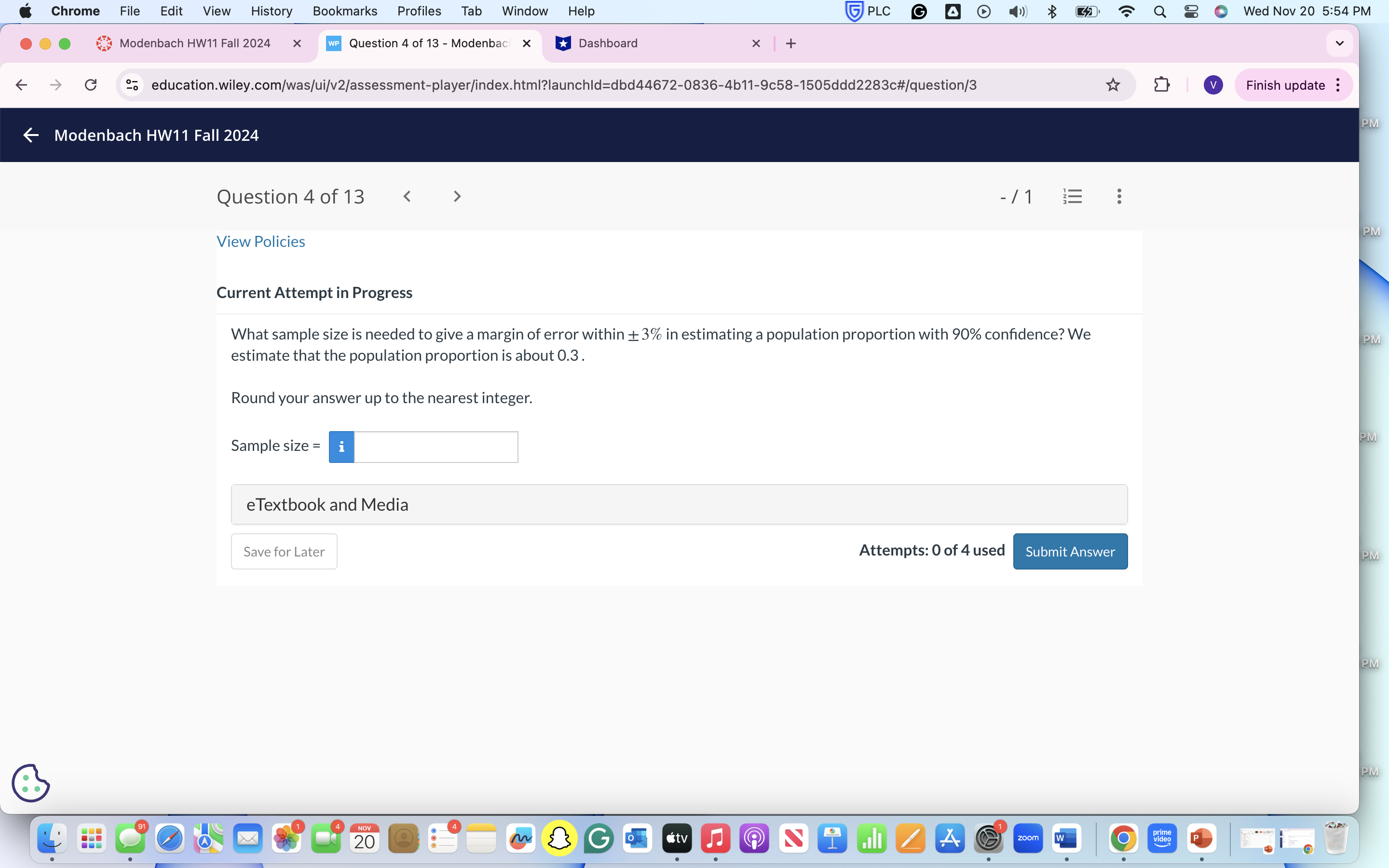 answer Chrome File Edit View History Bookmarks