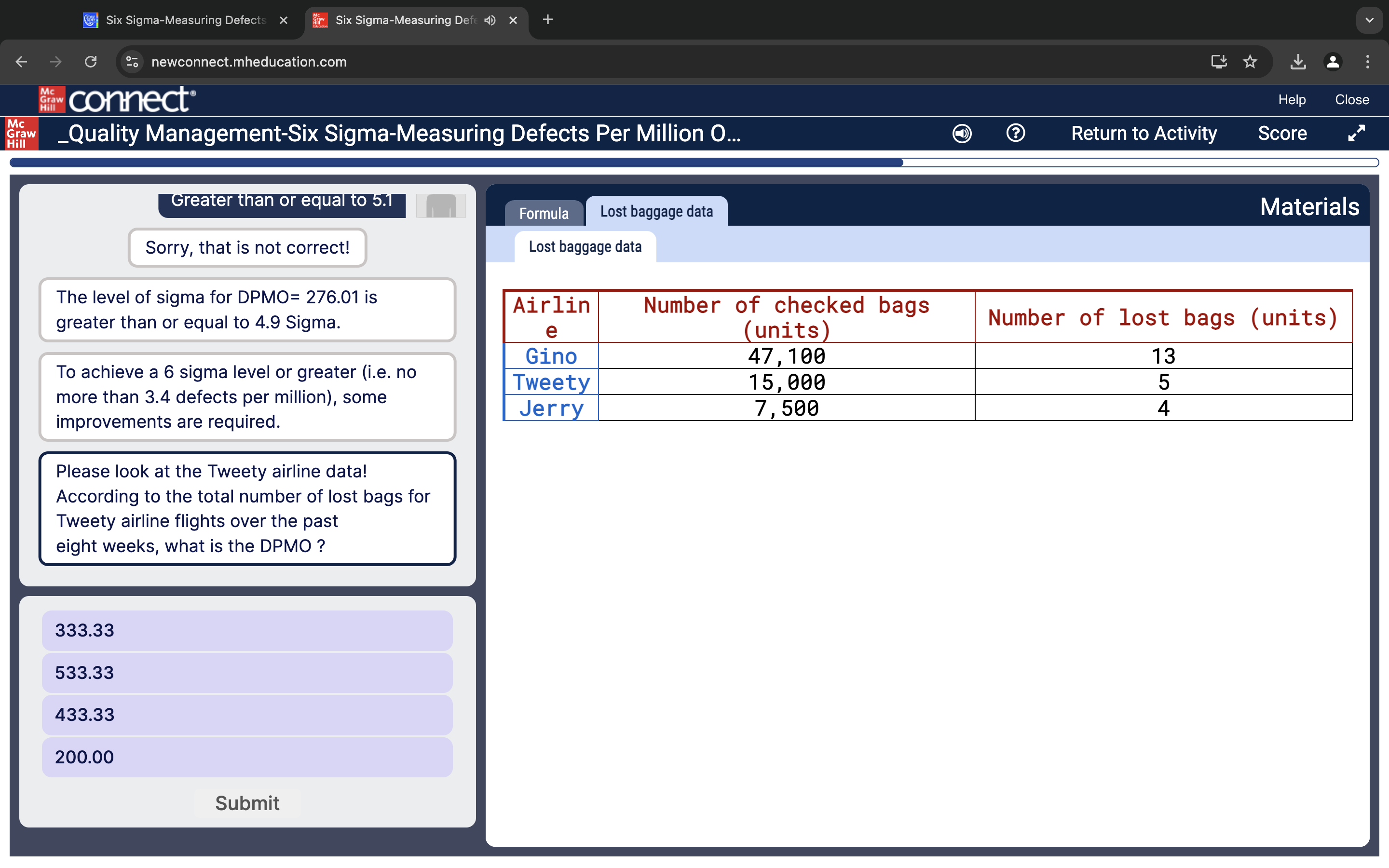 answer Six Sigma-Measuring Defects X Six