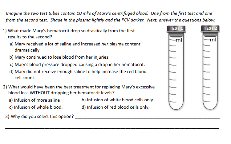 answer the questions Imagine the two test tubes