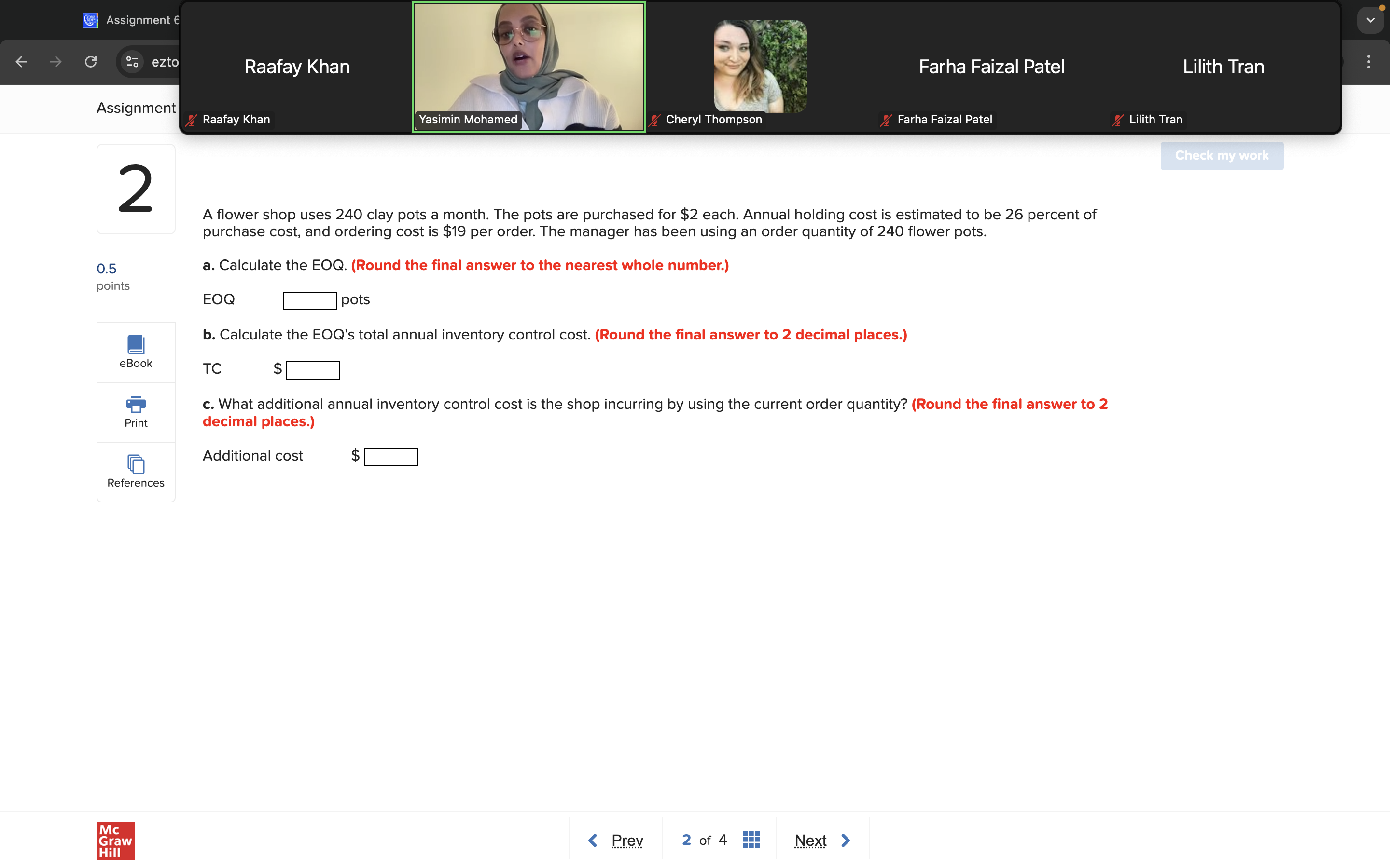 answer this Assignment E G 2% ezto Raafay Khan