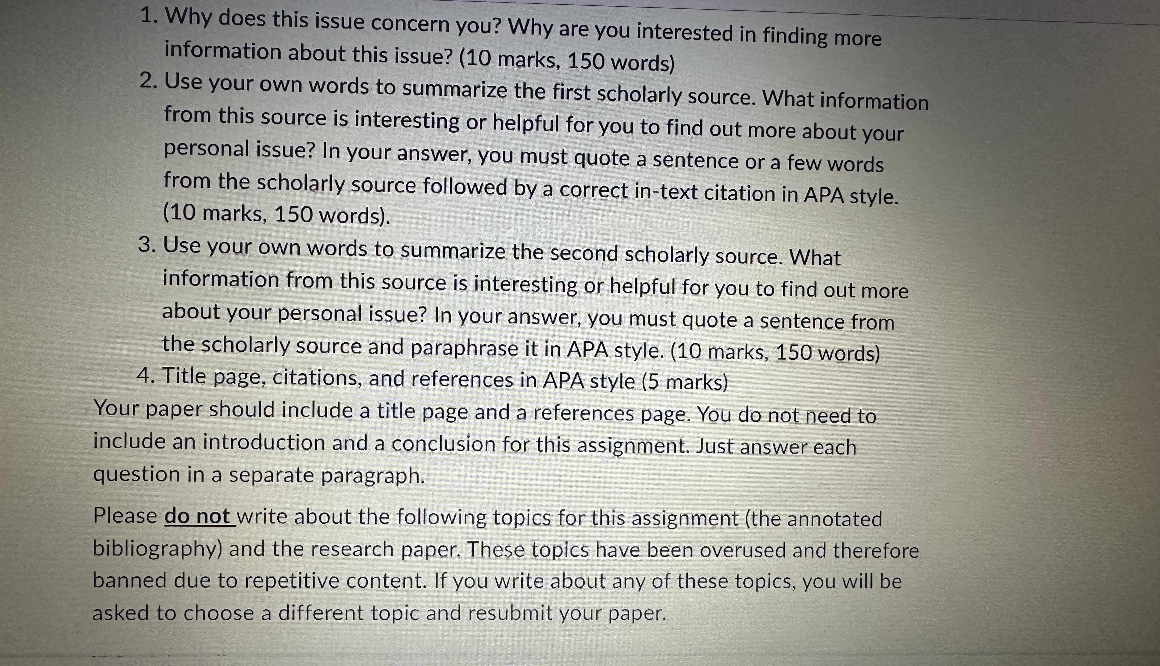 Instructions This annotated bibliography