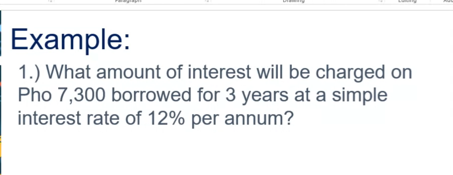 answer Example: 1.) What amount of interest will