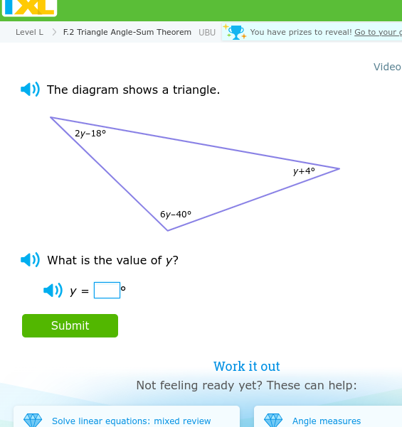 answer L Level L FE2 Triangle Angle-Sum Theorem