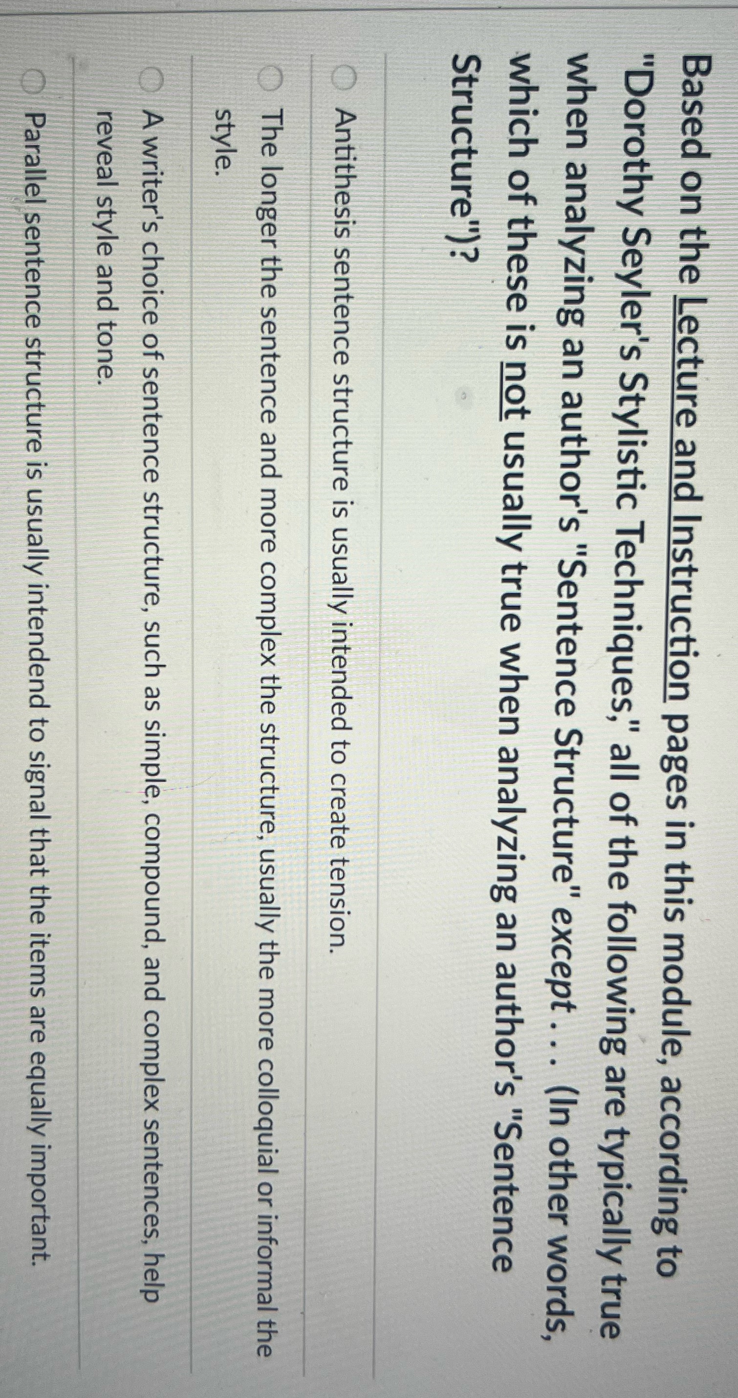 Based on the Lecture and Instruction pages in