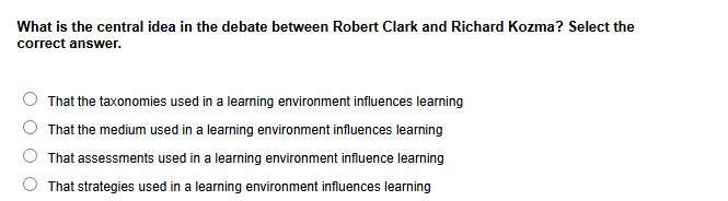 answer What is the central idea in the debate