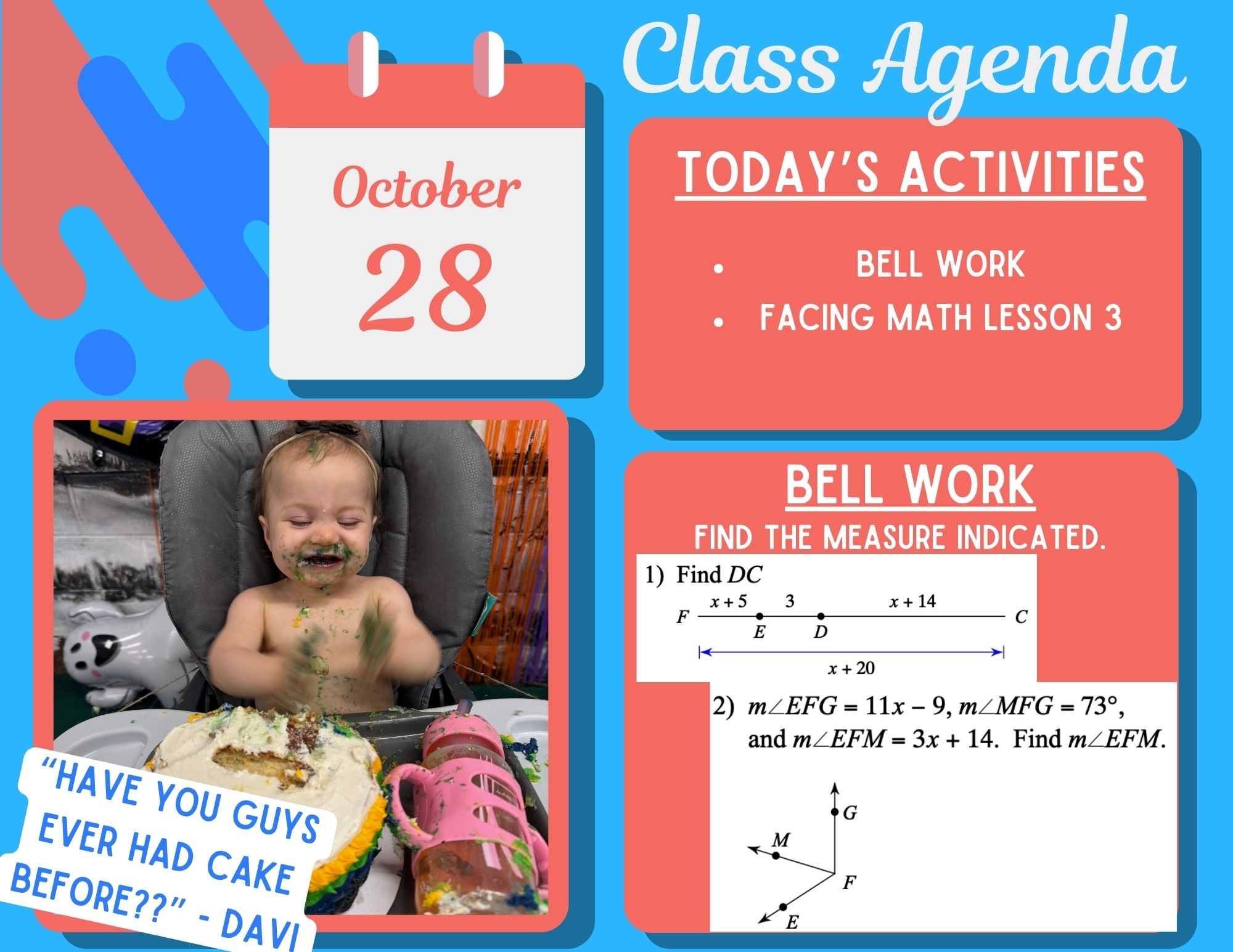 answer question Class Agenda October TODAY'S