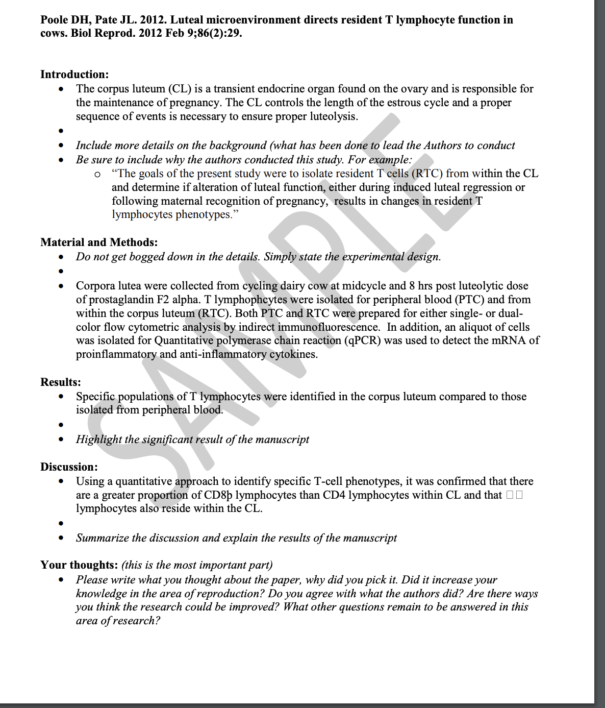 Link to use for writing article: