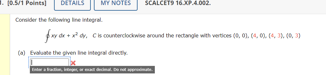 give answer . [0.5/1 Points] DETAILS MY NOTES