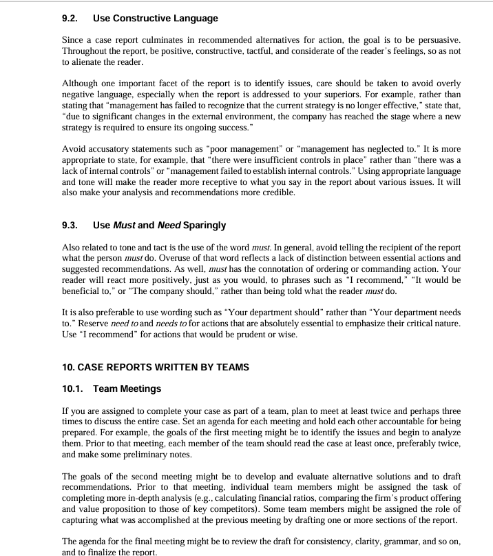 \f1. INTRODUCTION TO PREPARING A WRITTEN CASE