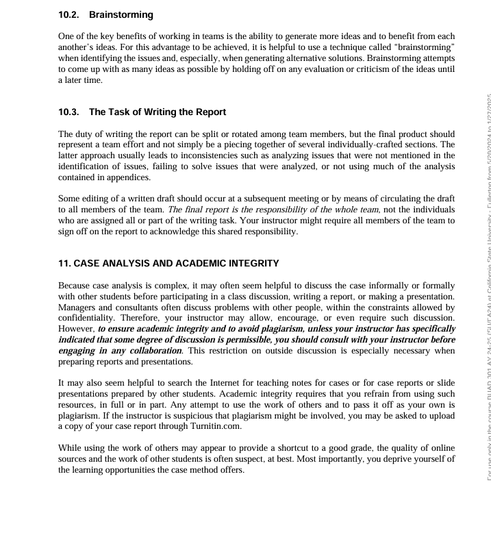 \f1. INTRODUCTION TO PREPARING A WRITTEN CASE