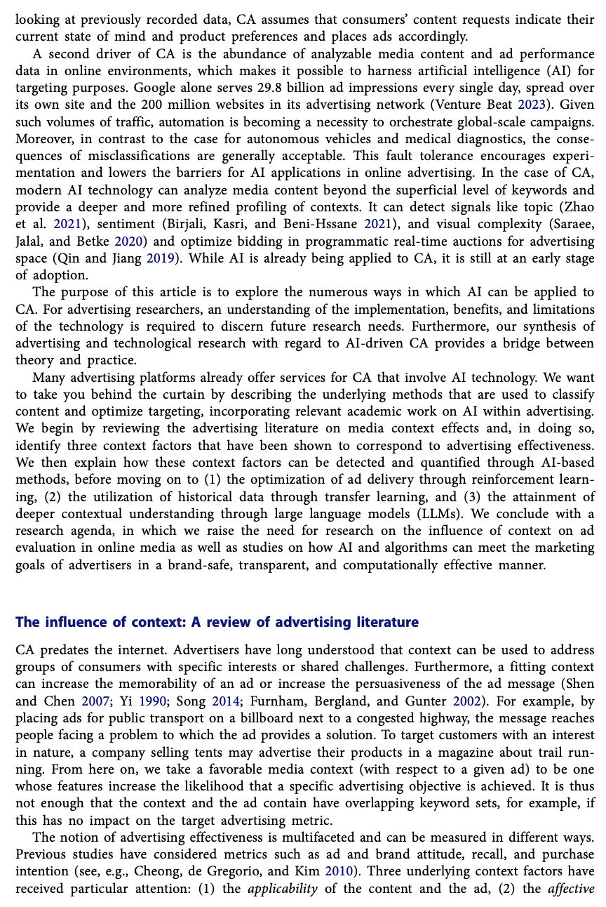 Al-Driven Contextual Advertising: Toward Relevant