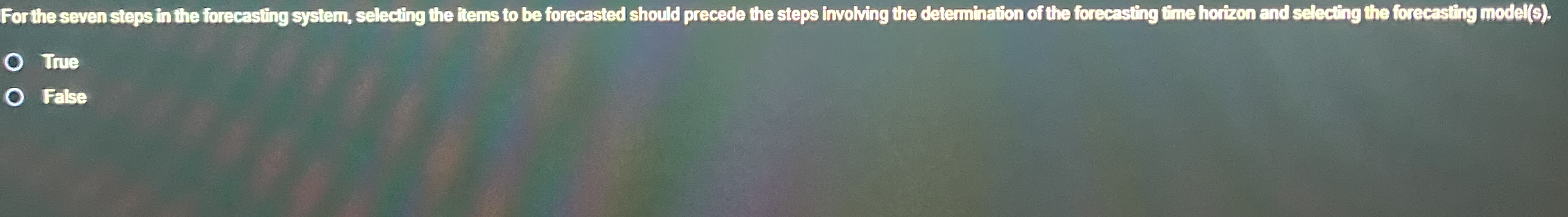 For the seven steps in the forecasting system,