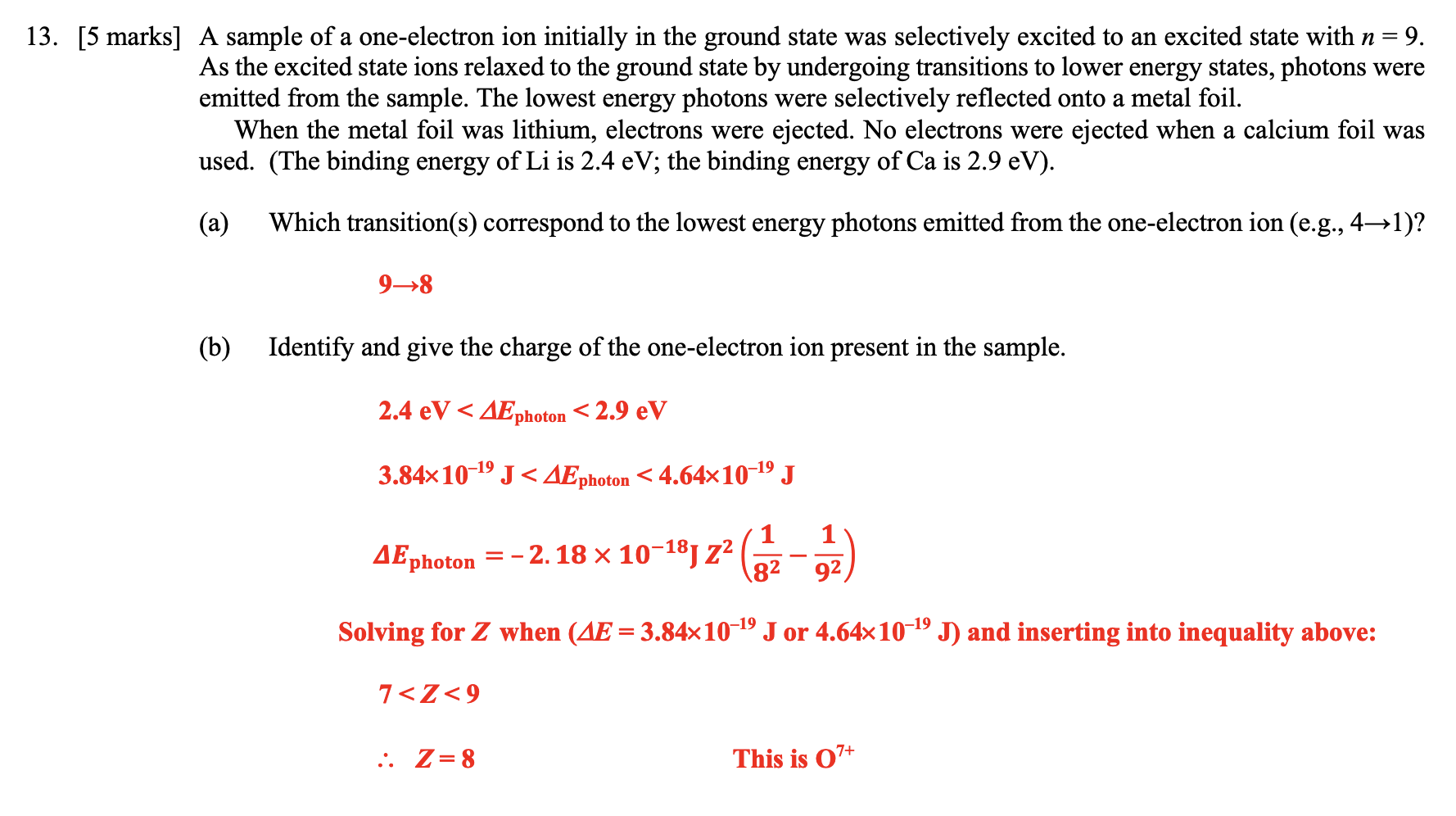 explain step by step how 13. [5marks] A sample of