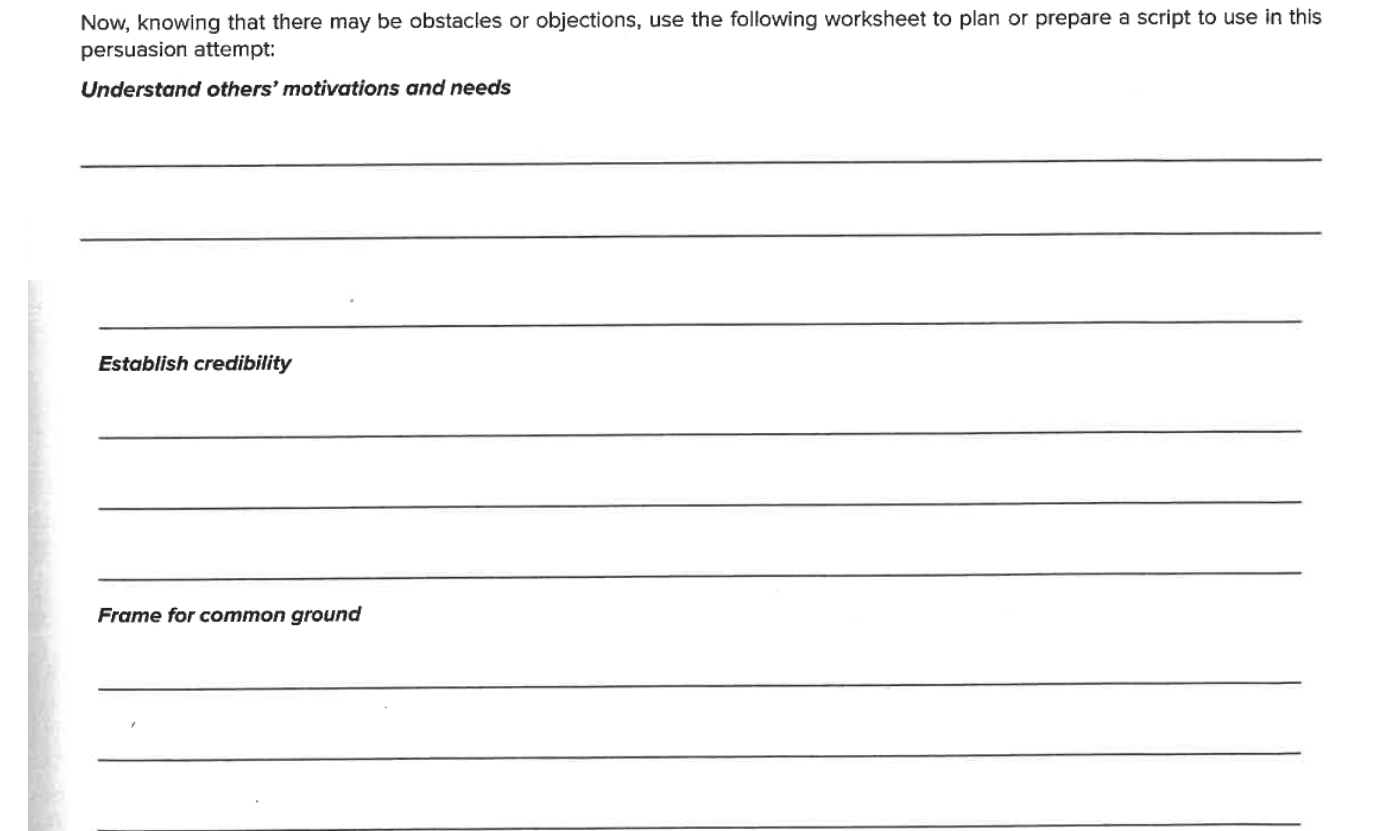 A) 35 J Exercise 8-H Applying the Six Persuasion