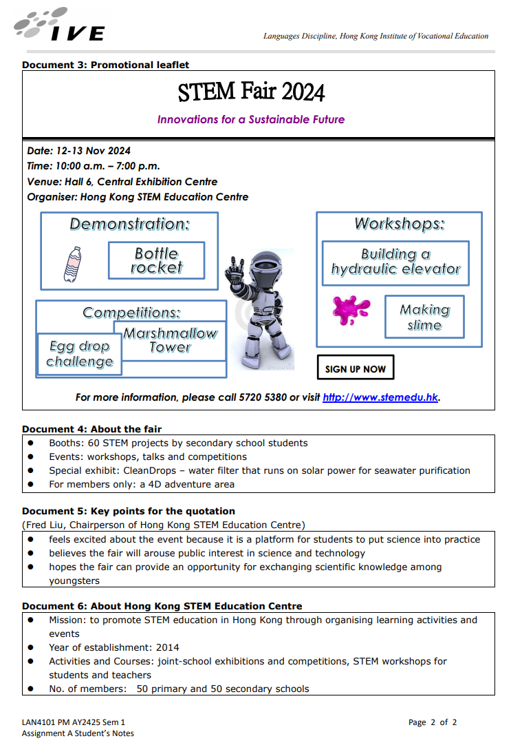 LAN4101 E&C: Promotional Materials Assignment