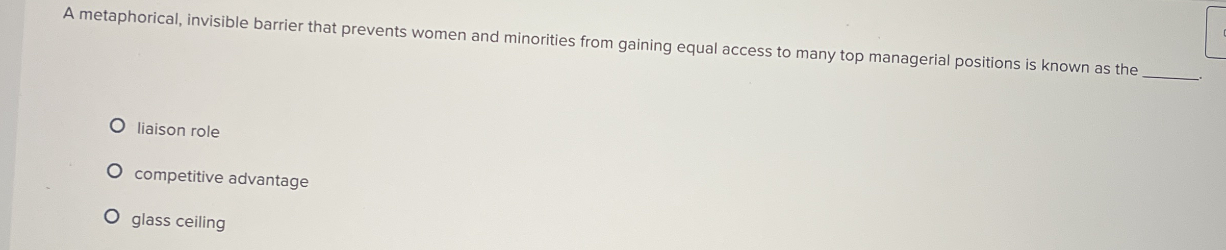 A metaphorical, invisible barrier that prevents