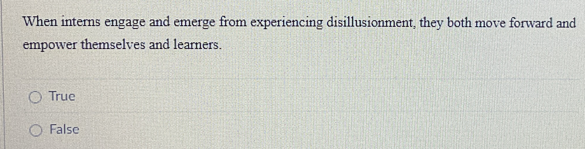 When interns engage and emerge from experiencing