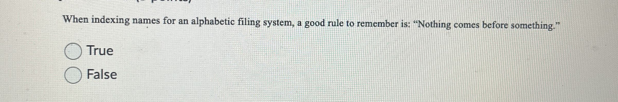 When indexing names for an alphabetic filing