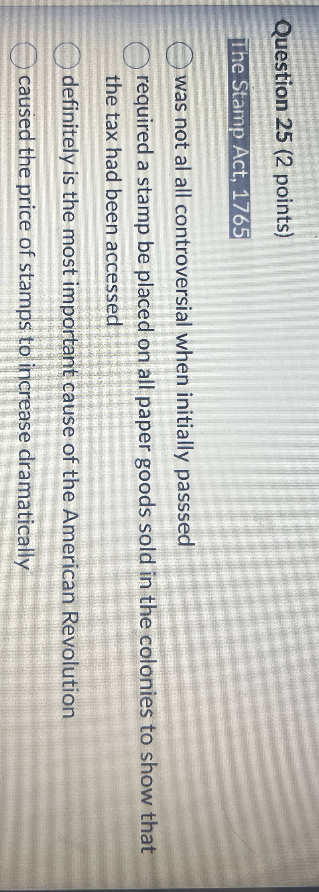 Question 2 6 ( 2 points ) Despite the fact that
