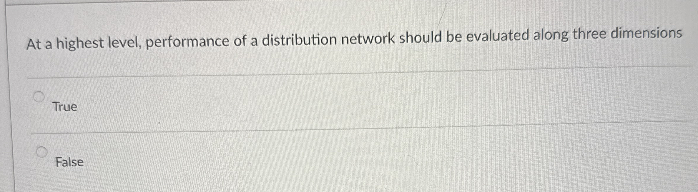At a highest level, performance of a distribution