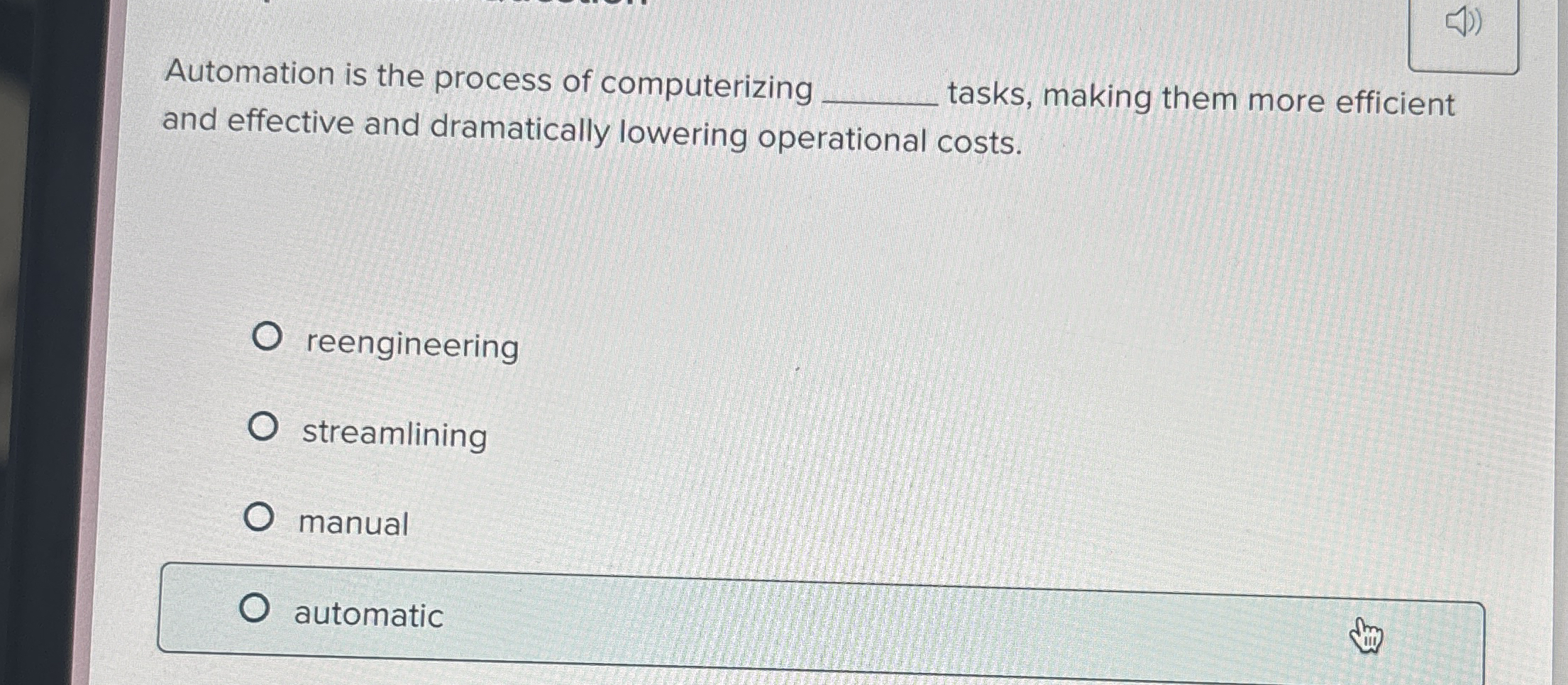 Automation is the process of computerizing q ,