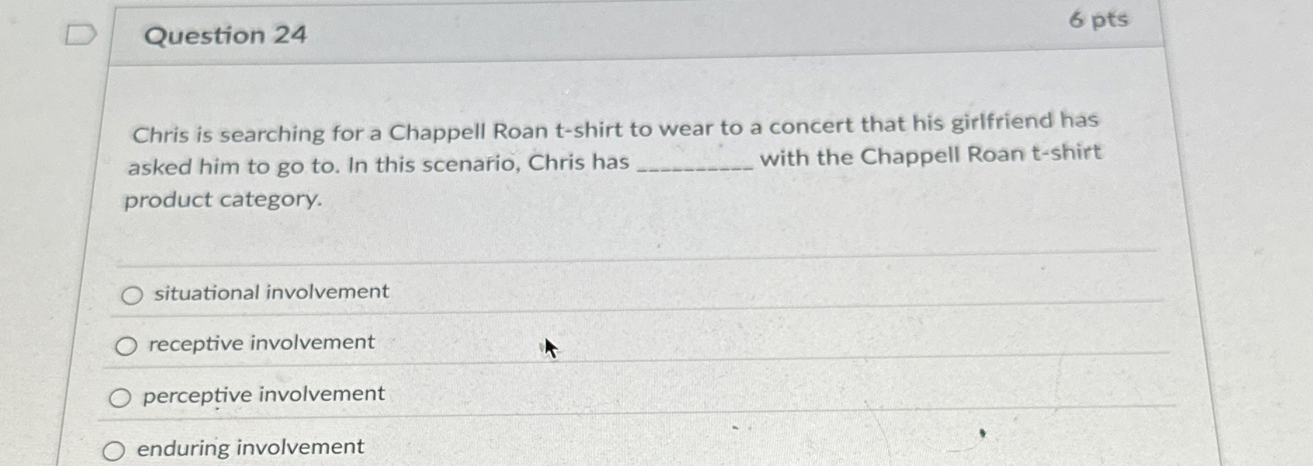 Question 2 4 6 pts Chris is searching for a