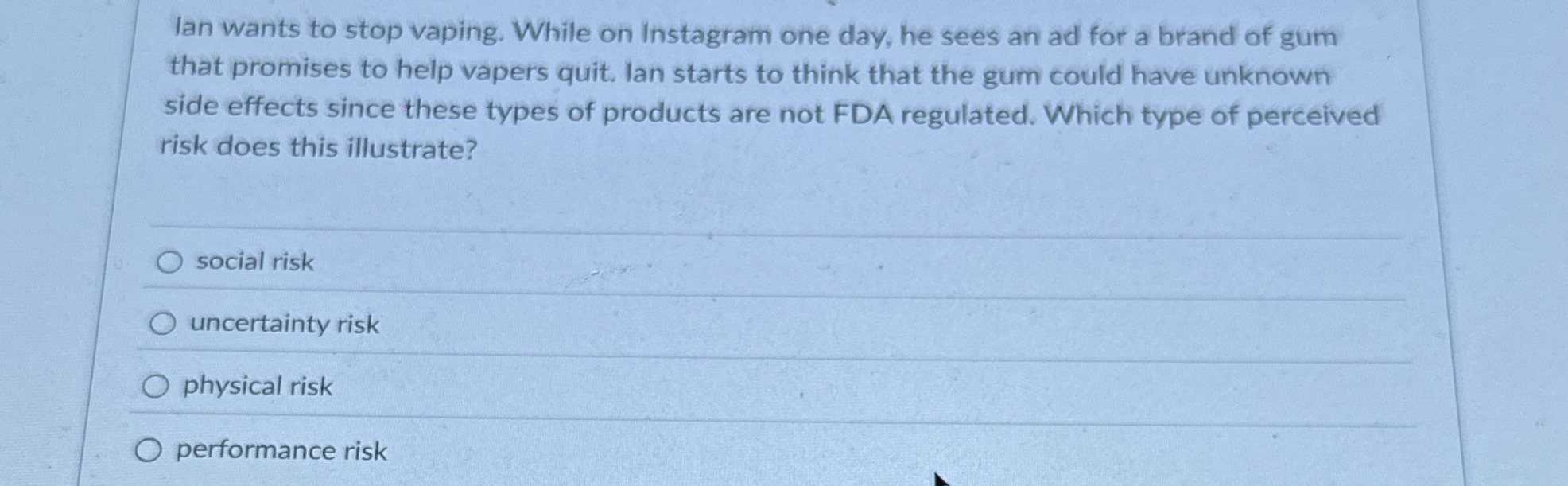 lan wants to stop vaping. While on Instagram one