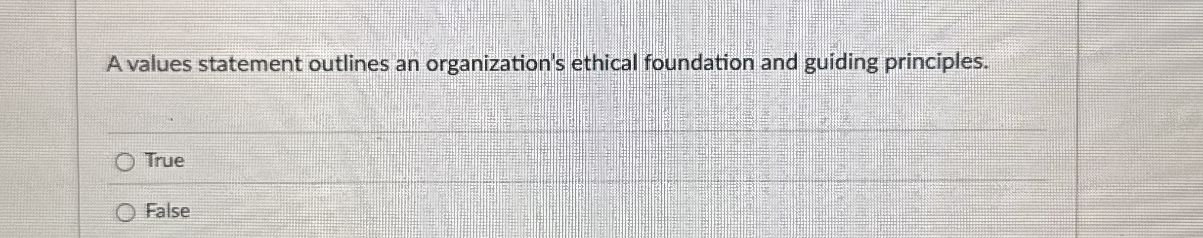 A values statement outlines an organization's
