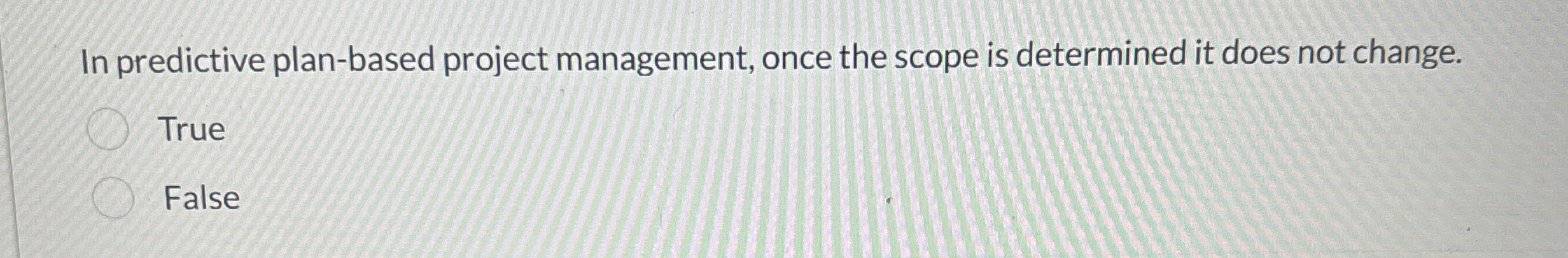 In predictive plan - based project management,