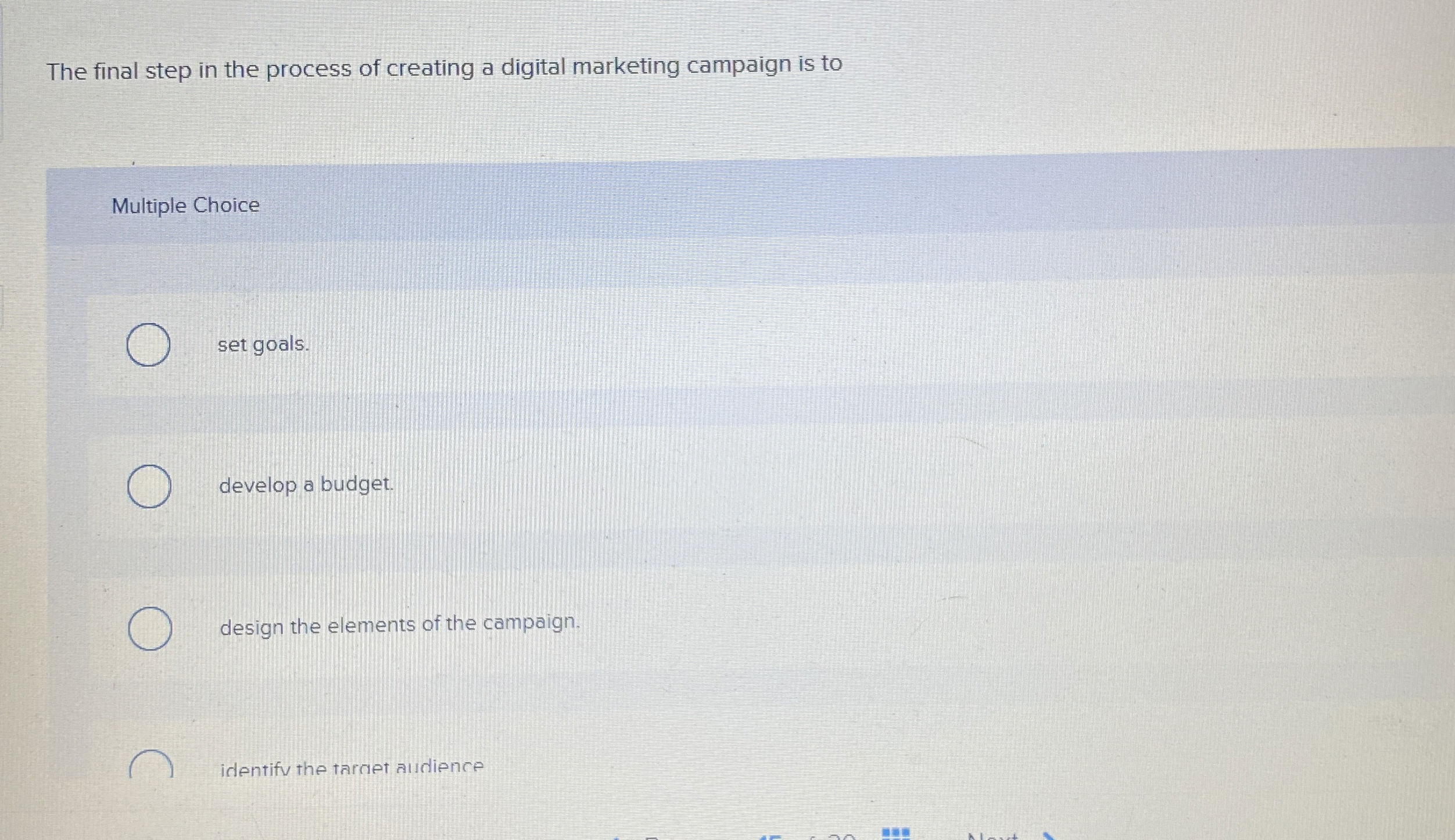 The final step in the process of creating a