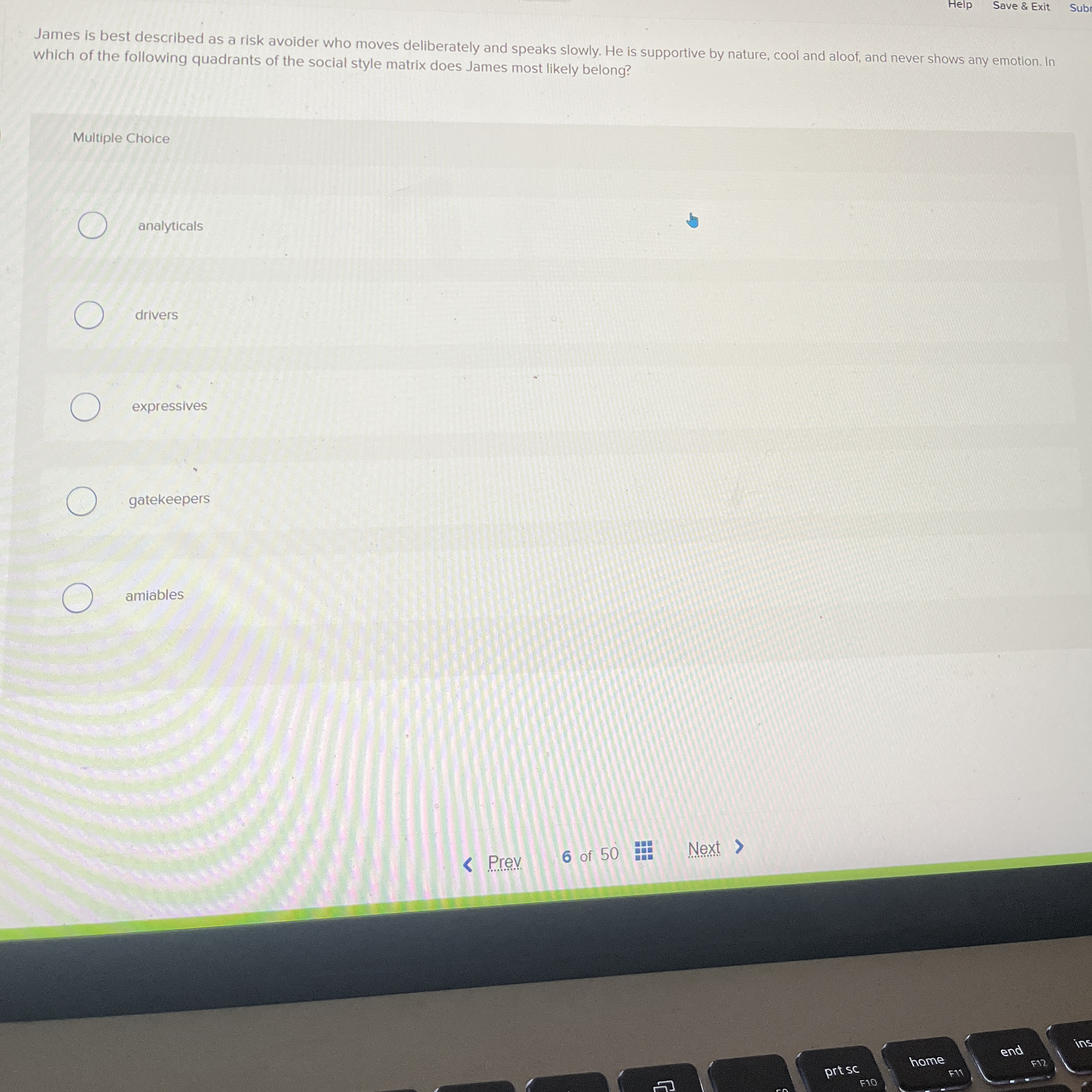 Help Save & Exit Sub James is best described as a