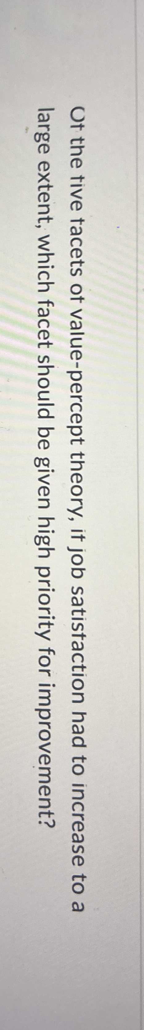 Ut the tive tacets of value - percept theory, it