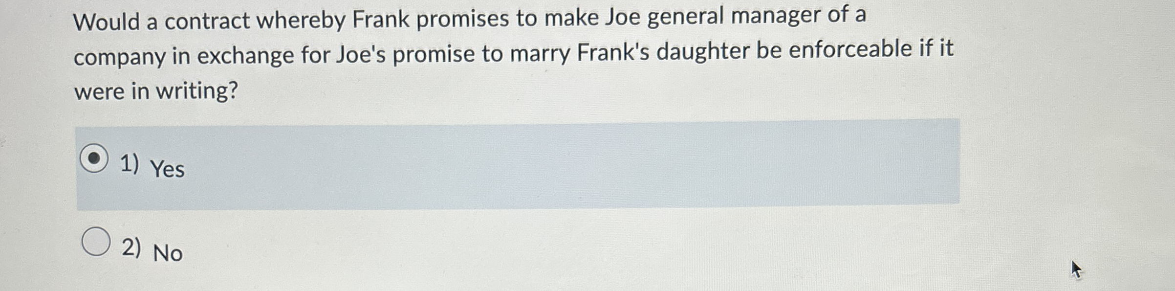 Would a contract whereby Frank promises to make