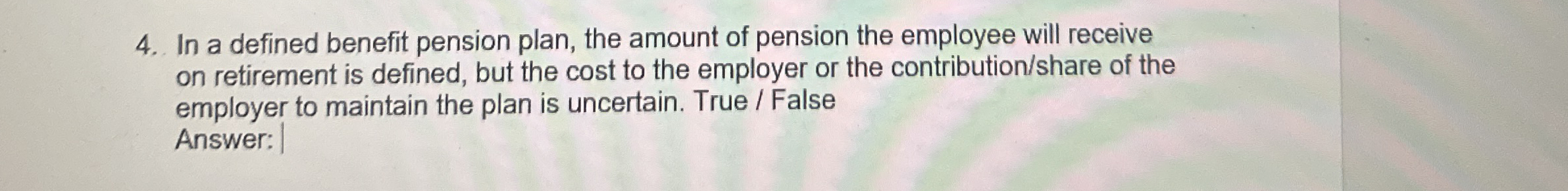 In a defined benefit pension plan, the amount of