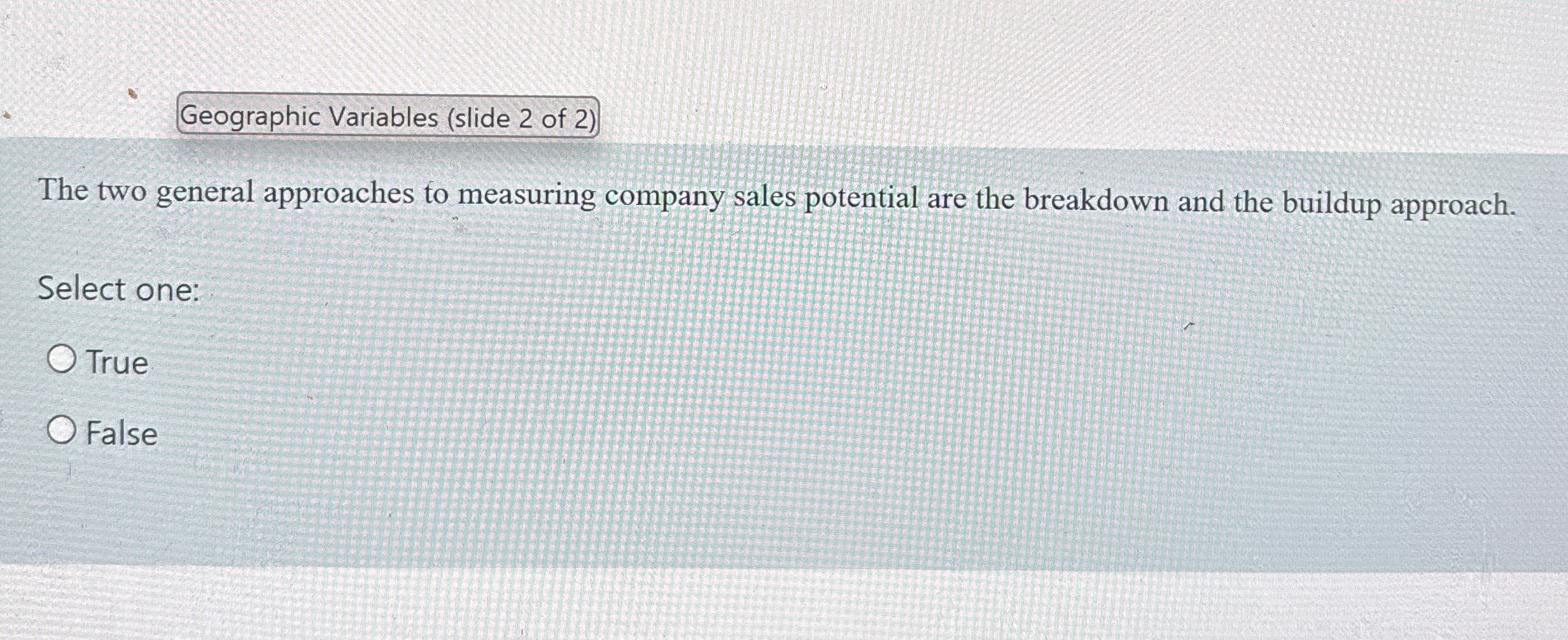 Geographic Variables ( slide 2 of 2 ) The two