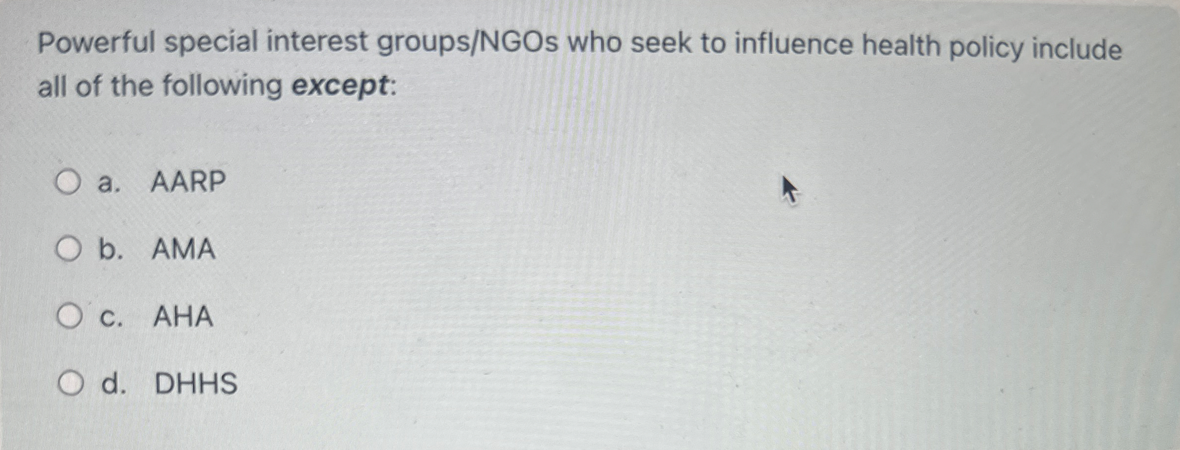 Powerful special interest groups / NGOs who seek